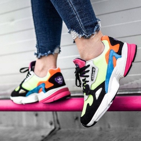adidas Shoes - Adidas Original Falcon W Sneakers - Black/Neon